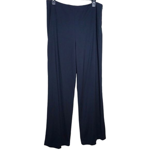 Vince Wide Leg Viscose Modal Blend Dress Pant Navy Size 8‎ Side Zip Women's
